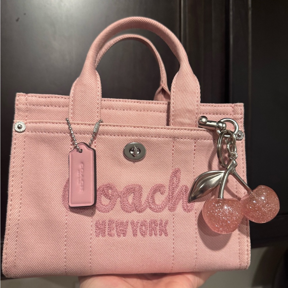Coach Pink Mini Bag with Cherry Charm